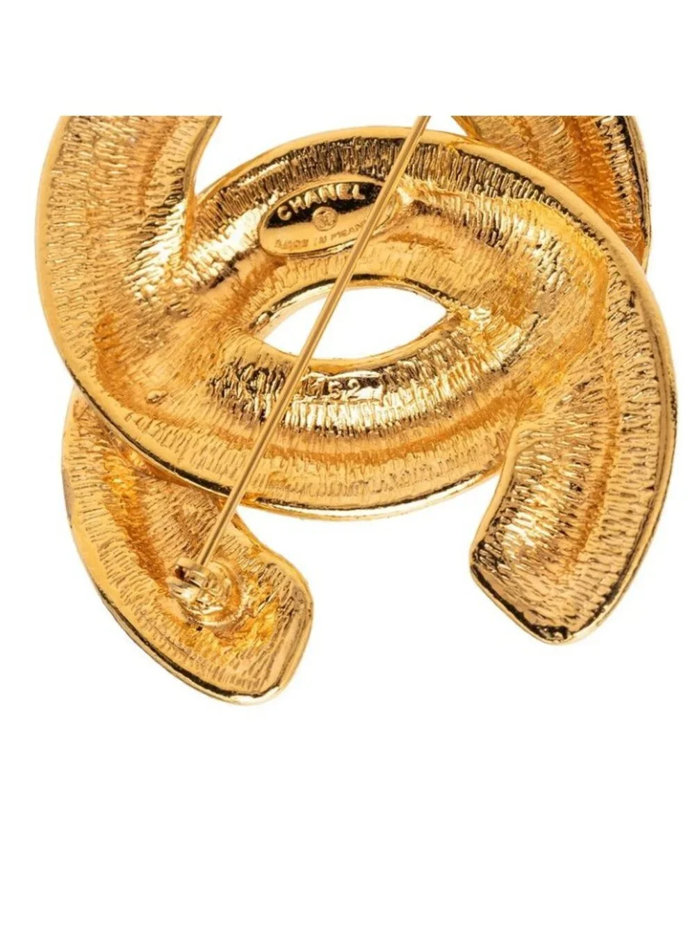 Chanel Quilted CC Logo Brooch Gold Plated